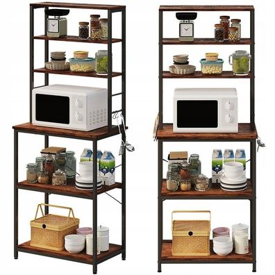 Multifunktionales Regal, Küchenschrank im Vintage-Stil, braun, Loft-Look, 6 Einlegebö