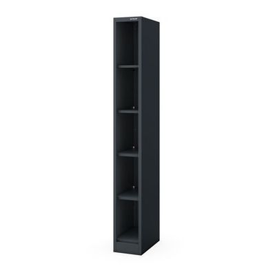Schmales Metallregal für die Archivierung von Dokumenten, anthrazit 250 x1950 x450 mm