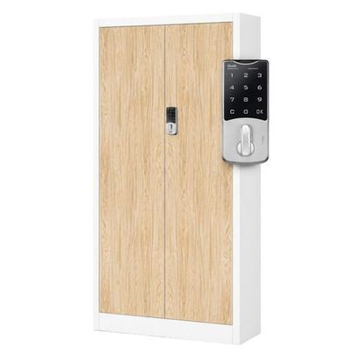 Büro-Metallschrank mit Zahlenschloss, weiß / Eiche Sonoma: 900 x 1850 x 400 mm