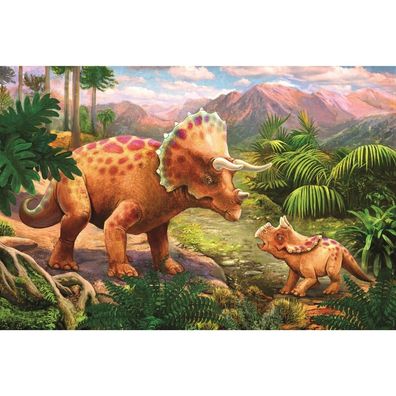TREFL Puzzle Amazing dinosaurs: Triceratops mit Baby 54 Teile