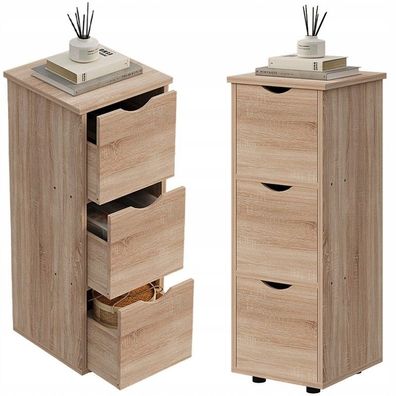 Hochschrank mit Schubladen, rustikale Eiche, schmale, geräumige Kommode im Loft-Stil