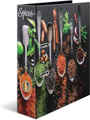 HERMA Ordner A4 Gewürze, 7 cm breit, Rezeptordner zum Selberschreiben und Abheften, K