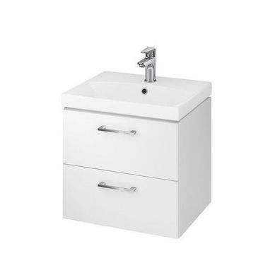 Badmöbel Set Badezimmerschrank mit Keramikwaschbecken LARA CITY 50 Weiß