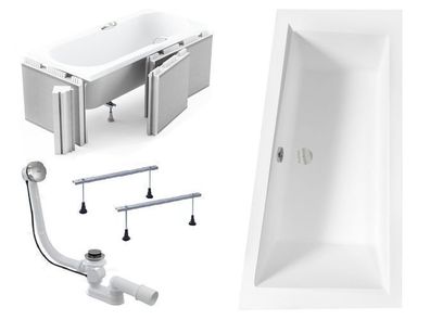 Badewanne Eckwanne INTIMA SLIM 150x85 Rechts Styropor 4cm | Ablauf & Füße GRATIS !