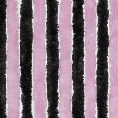 Moritz Flauschvorhang aus Chenille 90 x 200 cm pink schwarz Türvorhang als Fliegensch