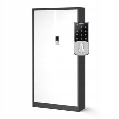 Aktenschrank Metallschrank mit Zahlenschloss Büroschrank 185x90x40 cm Anthrazit-weiß