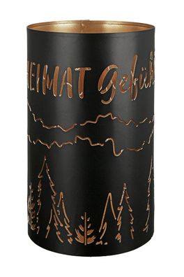 Gilde Metall Windlicht "Heimat Gefühl" VE 4 69139