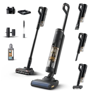 Philips 7000 series Wischsauger, 2-in-1-Stabstaubsauger, Beutellos, Schwarz, Rechteck