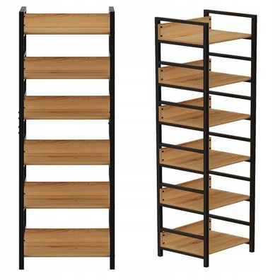 Hochregal für Bücher und Ordner, Metallregal im Loft- und Industrial-Stil, 175 cm