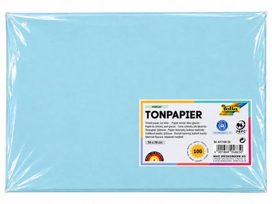 folia 67/100 39 Tonpapier 130g/m² 5070cm eisblau 100 Bogen