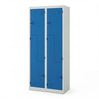 Kleiderschrank Typ L, grau-blau: JULIA, 800 x 1850 x 400 mm