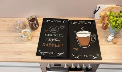 Herdabdeckplatten Coffeetime 2er-Set 60x30 cm Kaffee-Design rutschfest