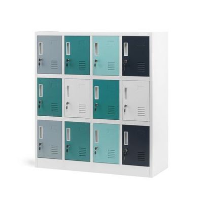 Metallschrank für Schulen und Kindergärte Grau-Blau-Dunkelblau 1090 x 1200 x 450 mm