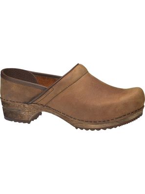 Sanita Damen Clog Wood-Julie Closed Chestnut