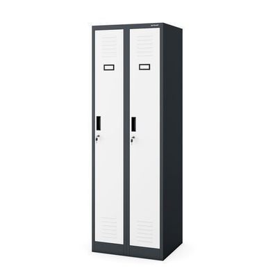 Zweifach-Personalschrank in Anthrazit und Weiß: KACPER II, 600 x 1800 x 500 mm