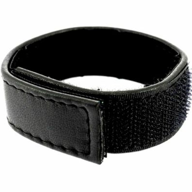 Leather BODY COCK AND BALL STRAP Velcroed Adjustable - BLACK