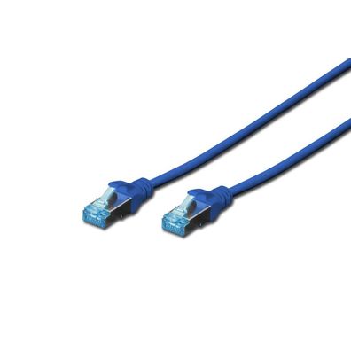 Digitus Patchkabel RJ45 SF/UTP Cat5e 1.00m blau Hebelschutz Polybeutel