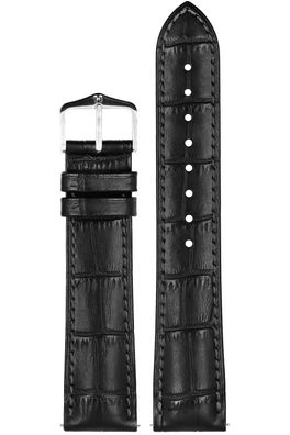 Hirsch Uhrenarmband Duke L 20 mm Leder Schwarz 01028050-2-20
