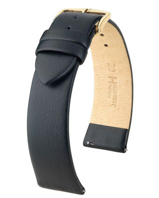 Hirsch Lederarmband für Uhren Toronto M 18 mm Schwarz 03702150-1-18