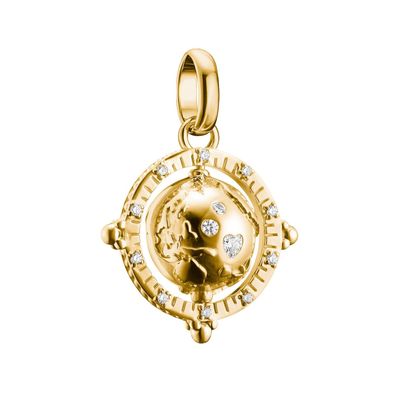 Thomas Sabo Schmuck Charm-Anhänger Globus Goldfarben CC1348-M01-14