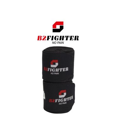B2FIGHTER Boxbandagen Energy Boxen Muay Thai Sparring Schwarz