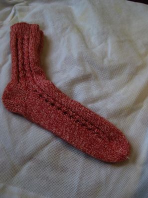 1Paar Socken Baumwolle Polyamid handgestrickt Gr 30-31