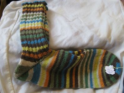 1Paar Socken Schurwolle Polyamid handgestrickt Gr 47-48