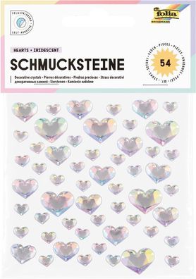 Schmucksteine Herzen Irisierend, selbstklebend