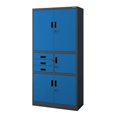 Büroschrank aus Metall mit Safe, anthrazitblau: FILIP II, 900 x 1850 x 400 mm