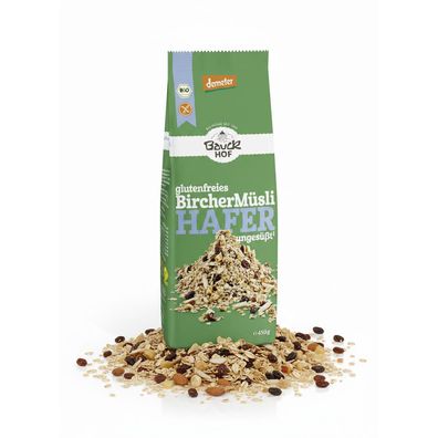 Bauckhof Bio Hafer Bircher Müsli - glutenfrei, Demeter - 425g 1 Beutel - 425.0