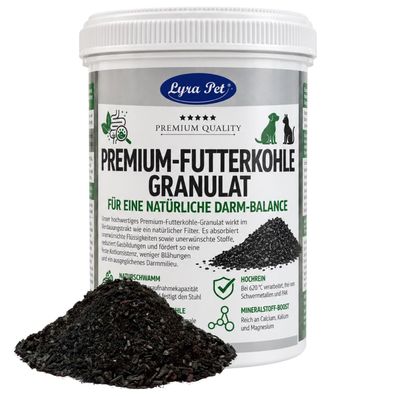 250 -1500 g Lyra Pet® Premium-Futterkohle Pflanzenkohle Granulat für Hunde & Katzen