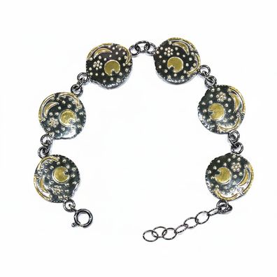 Armband mit 6 Himmelsscheiben von Nebra Sternenschmuck 925-Silber