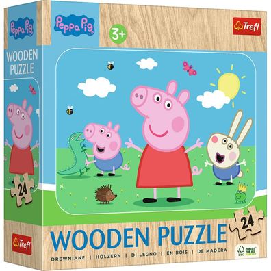 TREFL Peppa Pig Holzpuzzle: Treffen Sie die süß Peppa 24 Teile