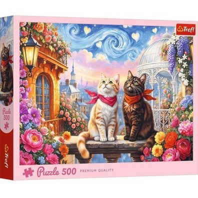 Puzzle - 500 - Zakochane mruczki - Verliebte Kätzchen - Trefl 37553