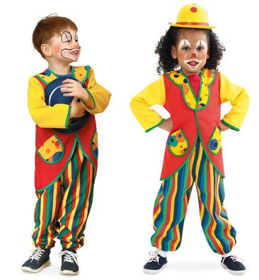 narrenwelt Clown Anzug Clowni Clownkostüm Baby Kinder - Kostüm Gr 92 - 116SALE