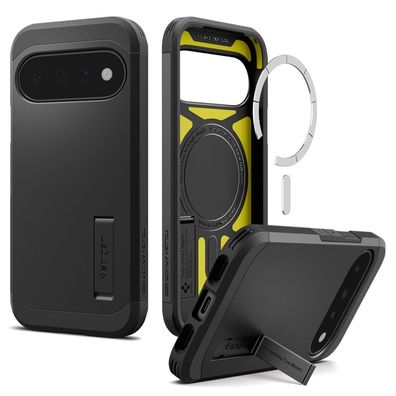 Spigen Handyhülle Tough Armor Mag für Google Pixel 11 Schwarz mit Magnetring und