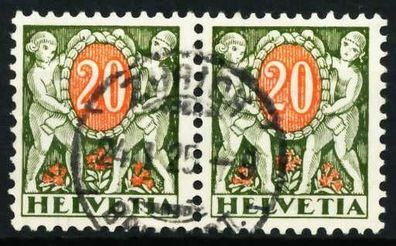 Schweiz PORTO Nr 45x gestempelt WAAGR PAAR X631FEA