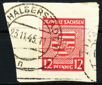 SBZ PROV. Sachsen Nr 71X zentrisch gestempelt Briefstück X6560BE