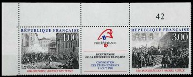 Frankreich 1988 Nr 2674 + ZF+2675 postfrisch 3ER STR ECKE X88CF46