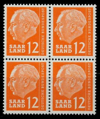SAAR OPD 1957 Nr 387 postfrisch Viererblock X799ADA