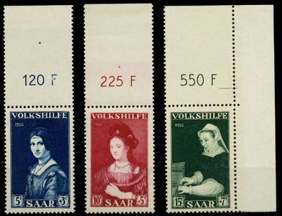 Saarland 1956 Nr 376-378 postfrisch ORA X79C3EE