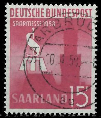 SAAR OPD 1958 Nr 435 zentrisch gestempelt X79C756