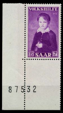 Saarland 1954 Nr 355 postfrisch ECKE-ULI X79DF8A