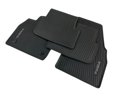 Original Skoda Gummimatten Fußmatten schwarz Gummi Fabia 4 PJ mit Logo 4 tlg OEM