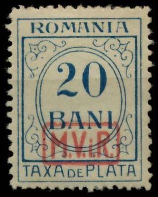 BES. 1WK D-MV Rumänien PORTO Nr 3 ungebraucht X42D8BE