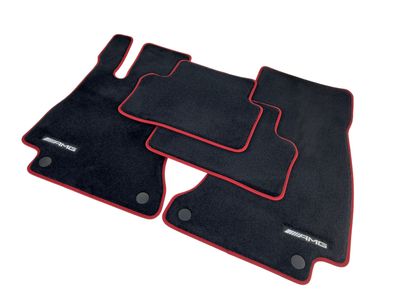 Original AMG Fußmatten Mercedes Benz E Klasse schwarz rot CLS 213 Teppich AMG GT