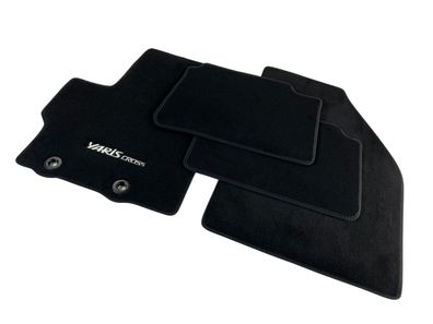 Original Toyota Fußmatten Velours Yaris Cross schwarz mit Logo Teppich Stoff OE
