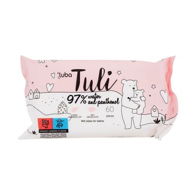 LUBA Tuli feuchte Babytücher mit Wasser und Panthenol 60 Stück