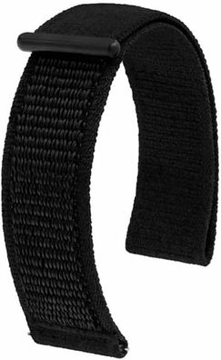 Hirsch Uhrband Vocem Nylon 22 mm Schwarz 41409050-5-22