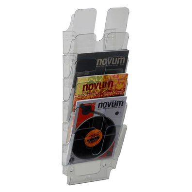 Durable Wandprospekthalter Flexiplus transparent DIN A4 hoch 6 Fächer